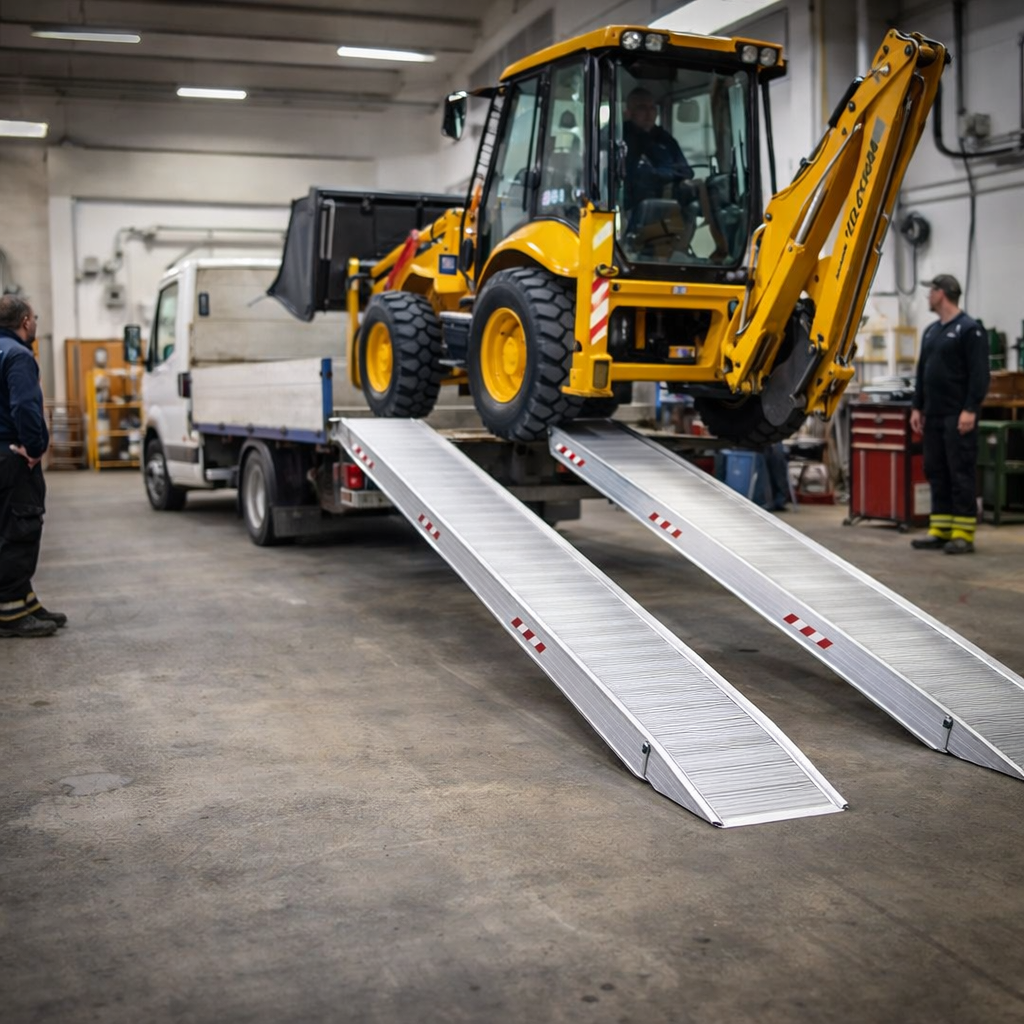 Aluminium Loading Ramps – 4500mm x 400mm – 4120kg Capacity – Plant Use