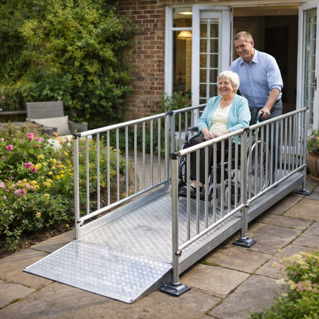 Modular Wheelchair Ramp Kit – 1080mm x 2000mm – Steel 200kg Capacity – Indoor/Outdoor Use