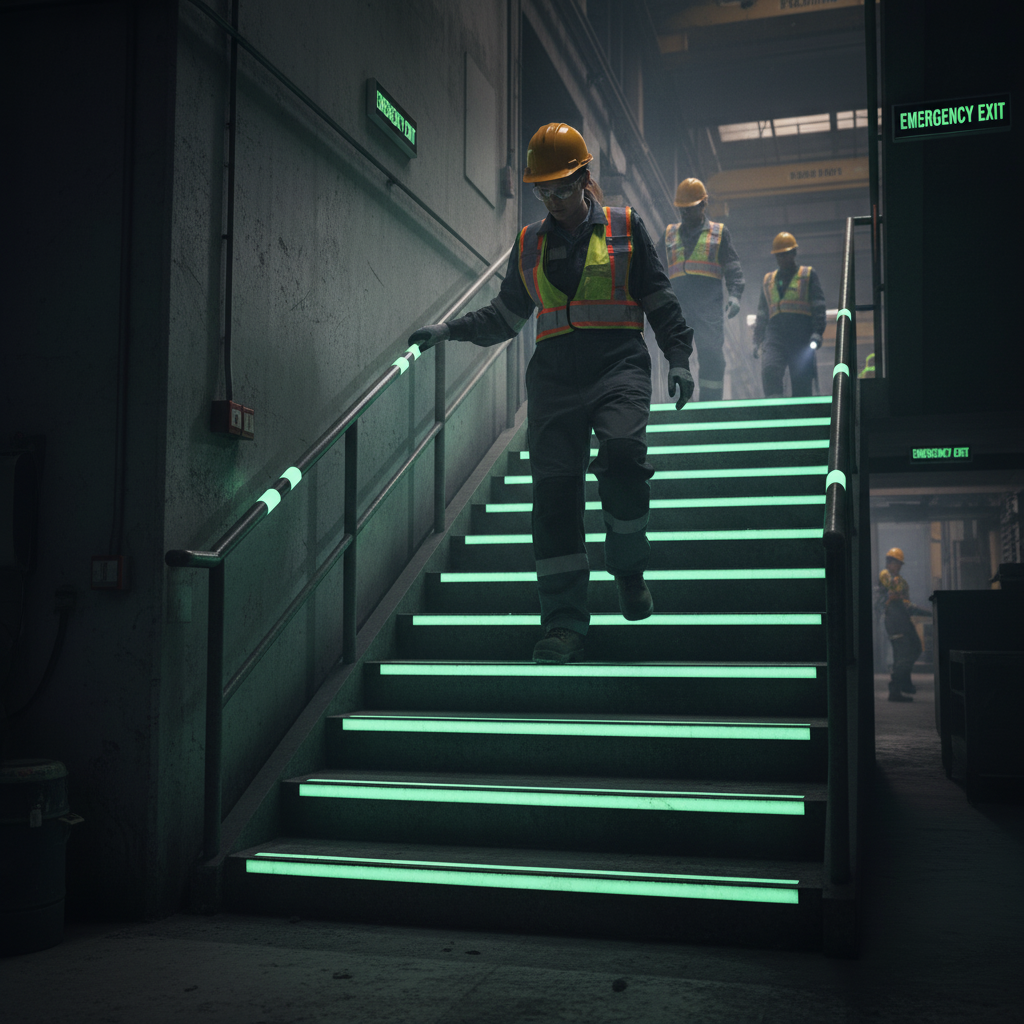 High-Performance Photoluminescent Anti-Slip Tape - 50 mm x 18.3 m with R13 Rating for Safety in Low-Light Conditions