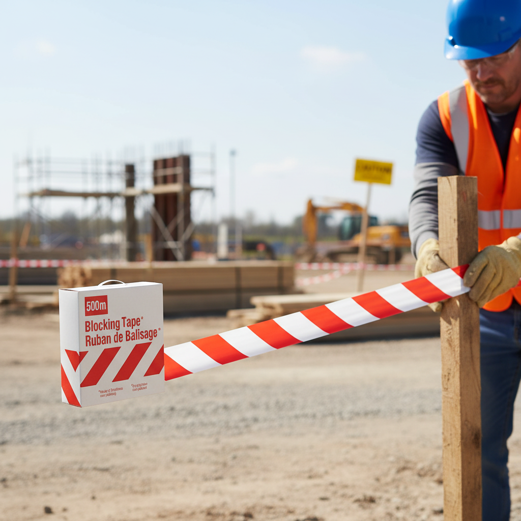 Premium Extra-Thick Barrier Tape 500m x 80mm - Red/White Double-Sided for Construction and Safety