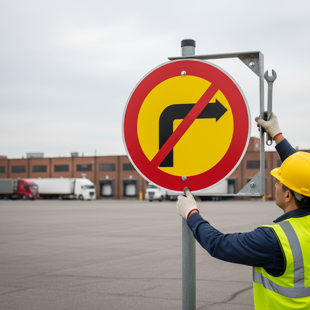 Premium Prohibition Sign - No Right Turn, Ø 600 mm, Durable and Visible Design for Traffic Control