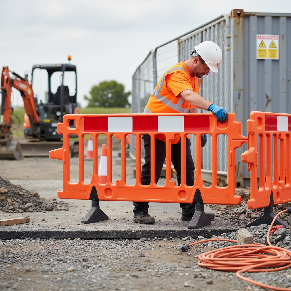 Premium Stackable Plastic Pedestrian Barrier - High-Visibility Orange for Event Safety and Traffic Control | Barriers Co