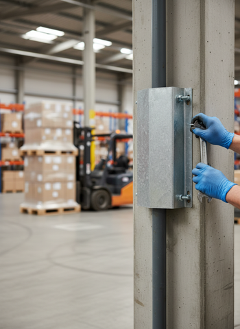 Heavy Duty Pipe Guard for Wall Mounting - U-Shaped Steel Construction with Galvanized Finish for Protection Against Collisions