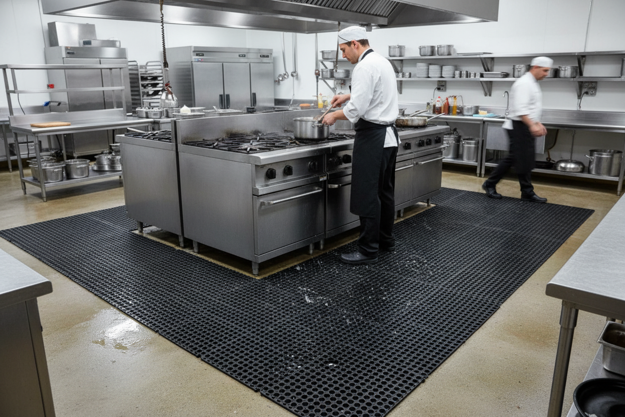 Premium Heavy Duty Interlocking Anti-Slip Rubber Mat for Safe and Comfortable Flooring in Wet and Dry Environments