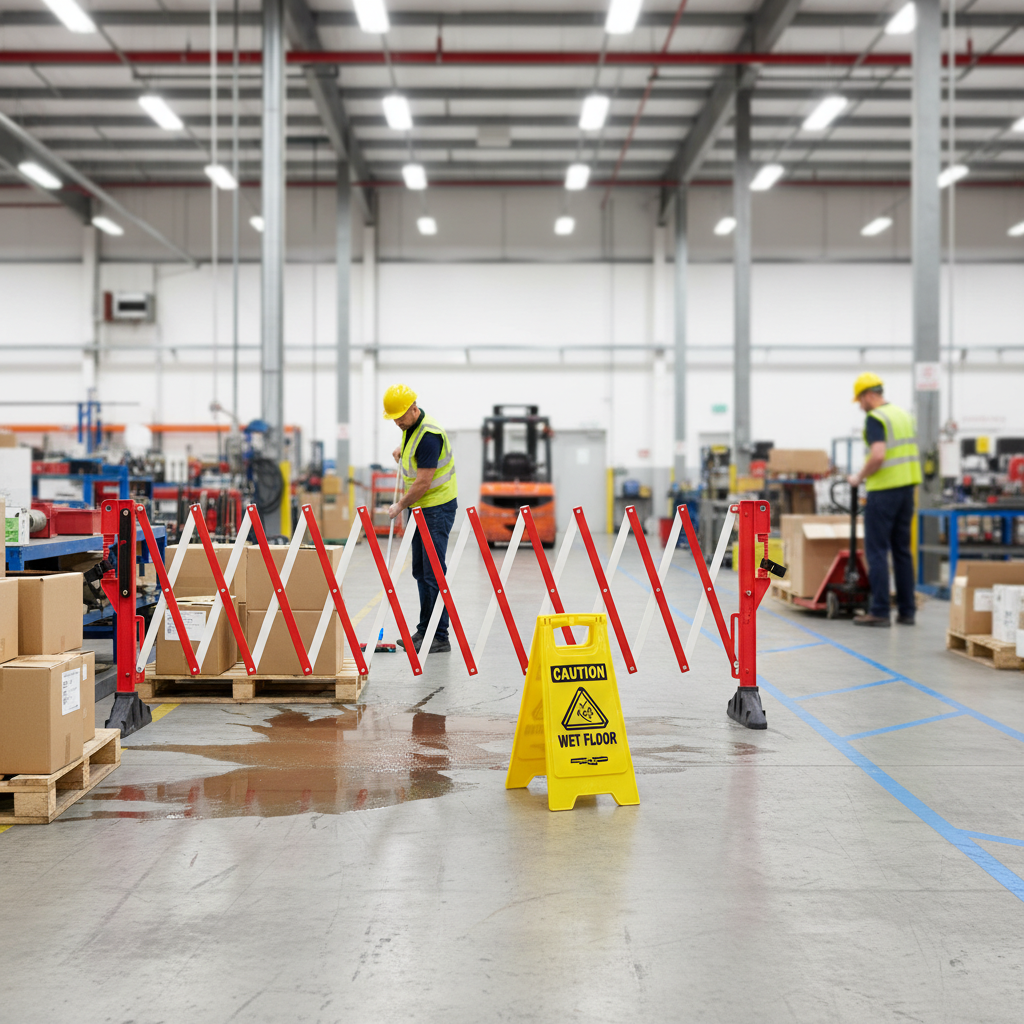 Premium Expanding Barrier System - Sturdy, Portable Solution for Temporary Area Closure - side view | Barriers Co