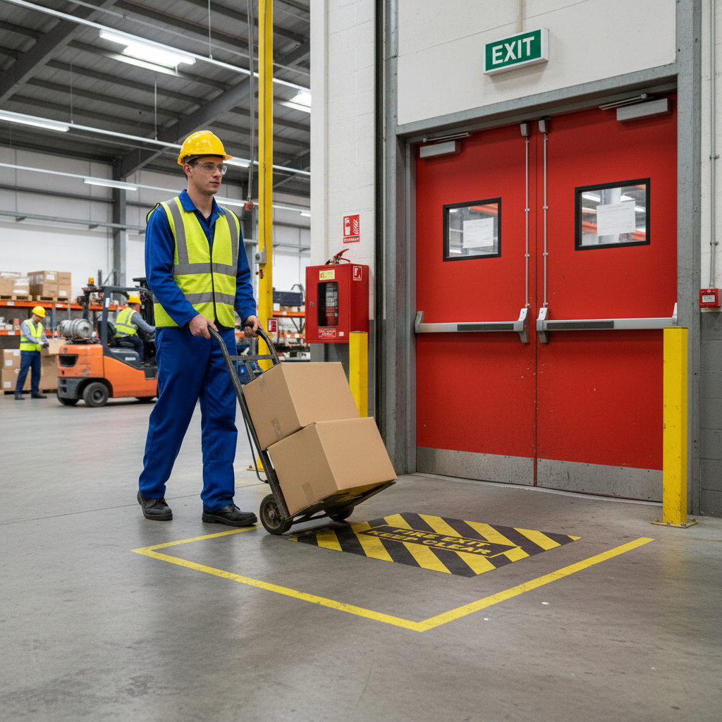 Premium Anti-Slip Fire Exit Marker - One-Piece Adhesive Application for Clear Exit Points