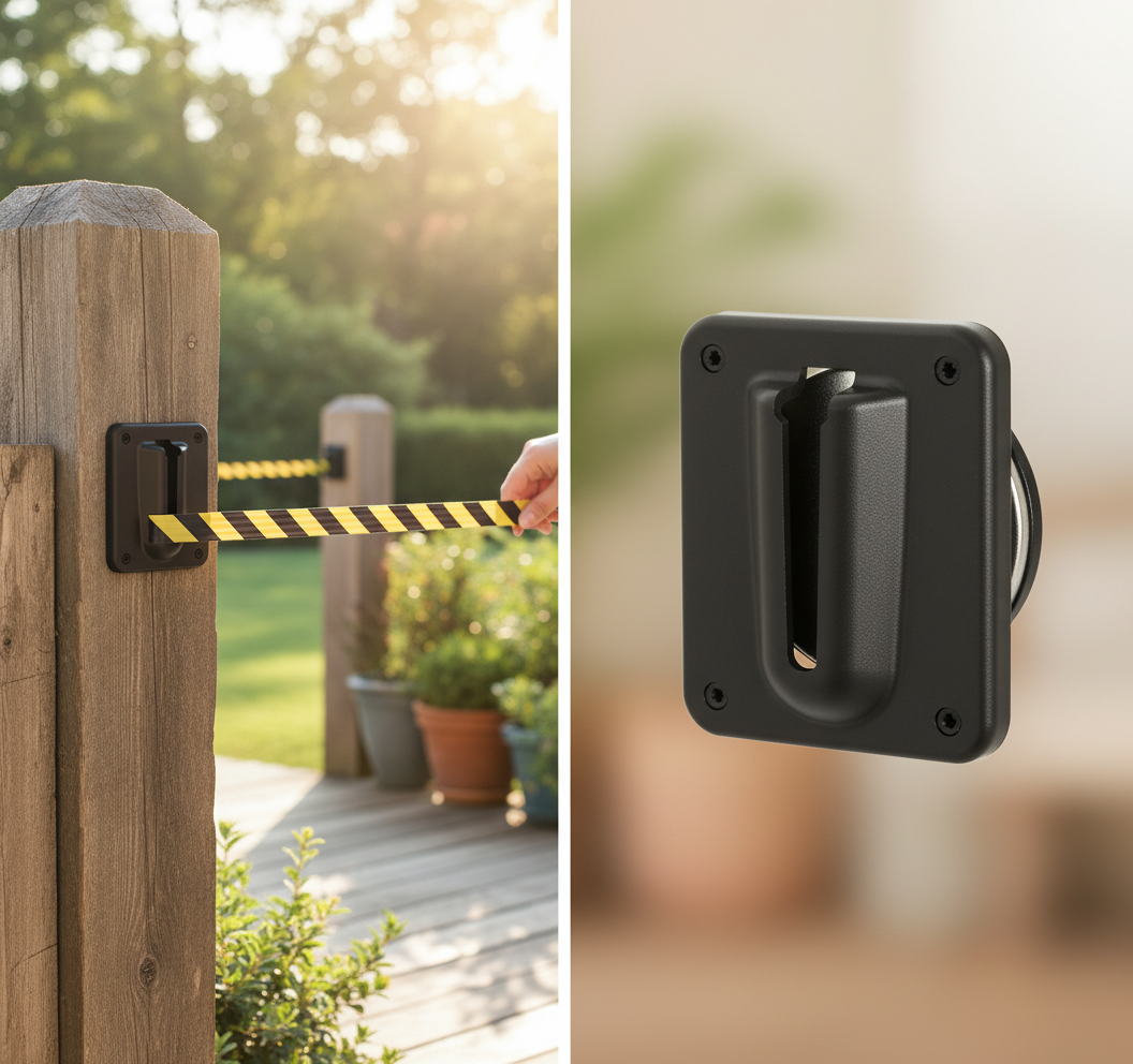 Premium Wall Mount for Retractable Belt - Screw or Magnetic Backside Options for Versatile Installation