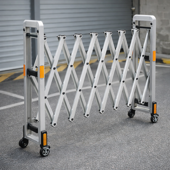 Retractable Safety Barrier – 2m Expandable – Aluminium & Reflectors – Industrial Use