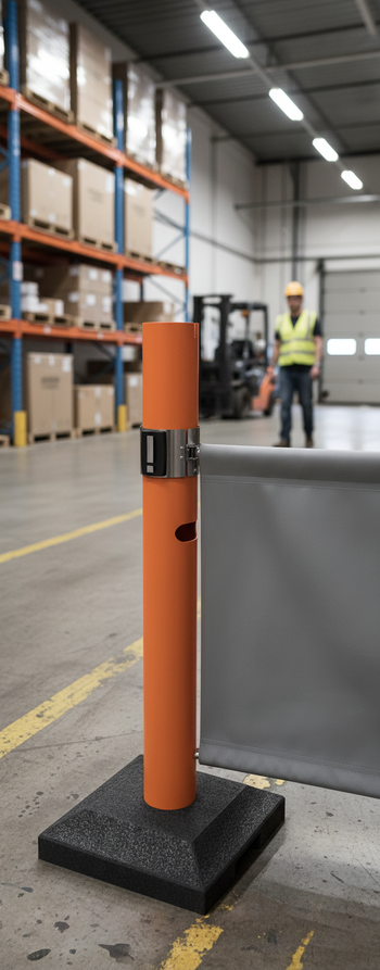 Premium Freestanding Post with Base for Temporary Area Separation and Safety - High-Quality Professional Grade for Industrial and Commercial Applic...