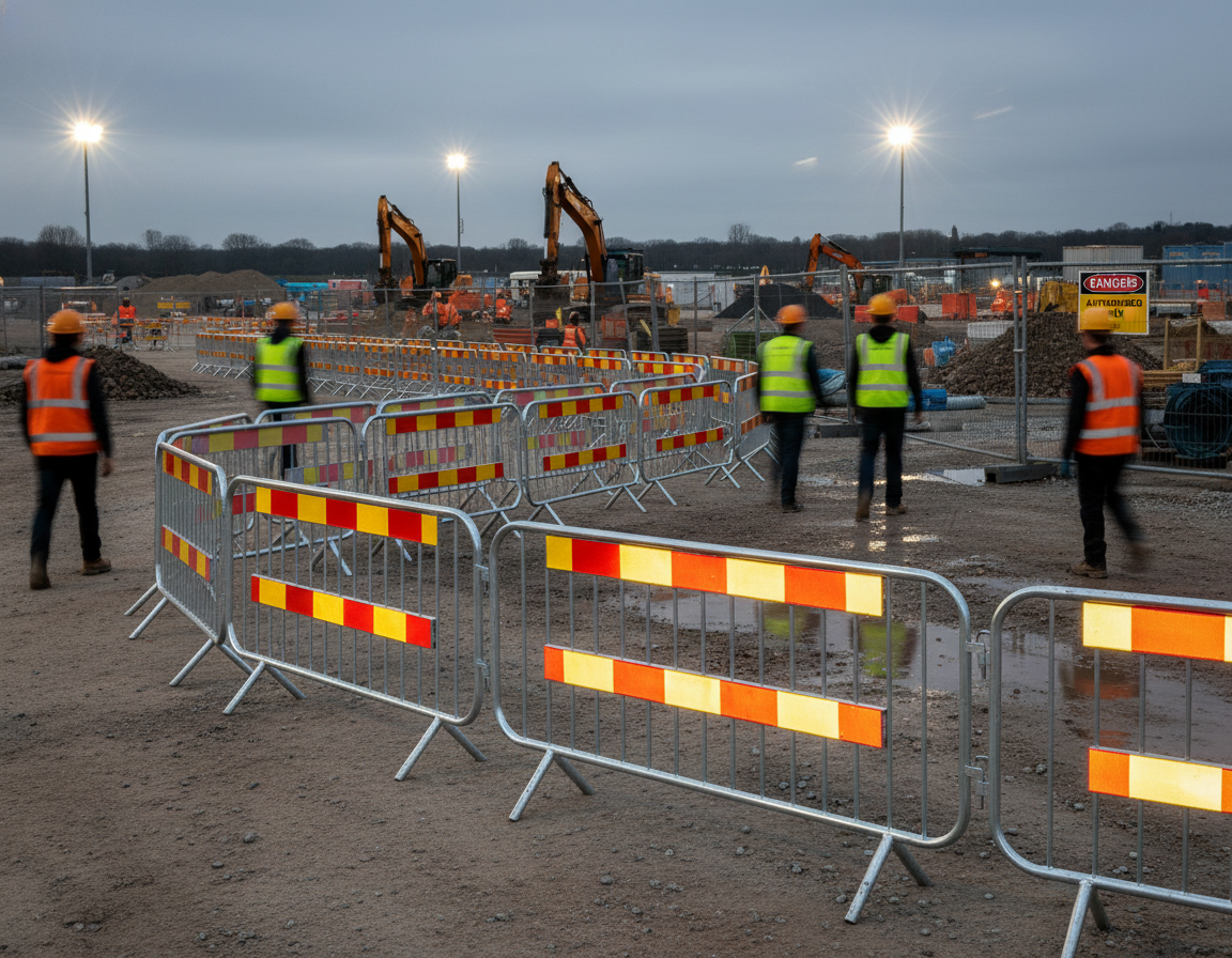 Premium Heavy Duty Crowd Control Barrier Package - 25 Barriers with Reflective Strips for Total Length of 57.5m