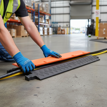 Premium Low Profile Single Channel Cable Protector for High Traffic Areas with Durable Construction