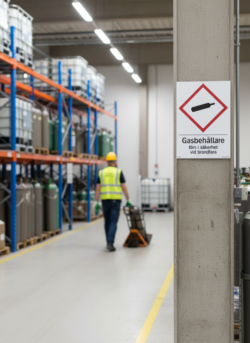 Premium Safety Warning Sign for Gas Cylinders - Durable Materials, Multiple Sizes, and Easy Installation Options