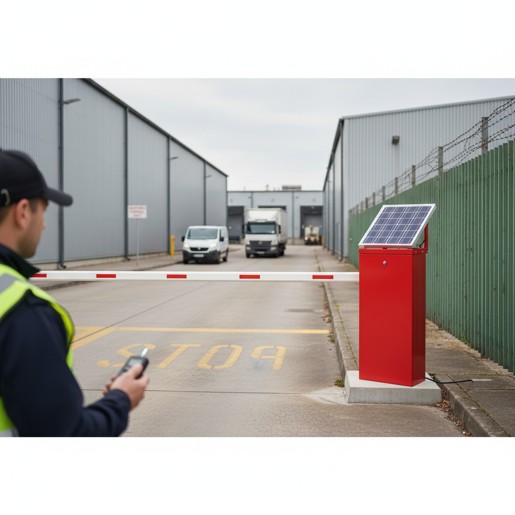 Premium Solar Powered Boom Barrier with Remote Control for Easy Access Management | Barriers Co