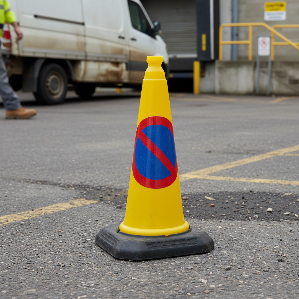 Professional No Waiting Traffic Cone with Reflective Symbol for Private Use - Durable PVC Base and Vibrant... | Barriers Co
