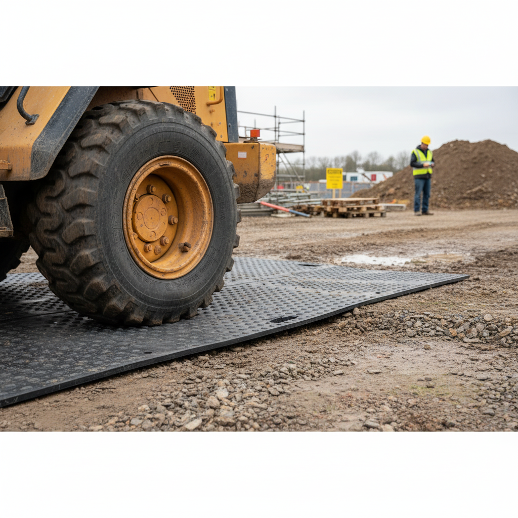 Premium Half-Sized Ground Protection Mat Track Mat 2400x600x12mm for Easy Mobility and Stability | Barriers Co
