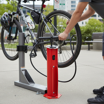 Premium Replacement Air Pump for Public Bike Maintenance with 12 Bars Pressure and Built-in Pressure Gauge