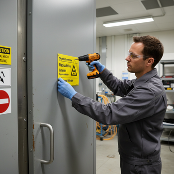Premium Warning Sign for Radioactive Materials - Durable PVC, Aluminum, and Magnetic Options with High-Visibility Features