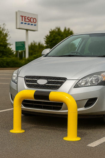 101mm Heavy-Duty Hoop Barrier – Black & Yellow Industrial Safety Guard for Warehouse, Traffic & Equipment Protection