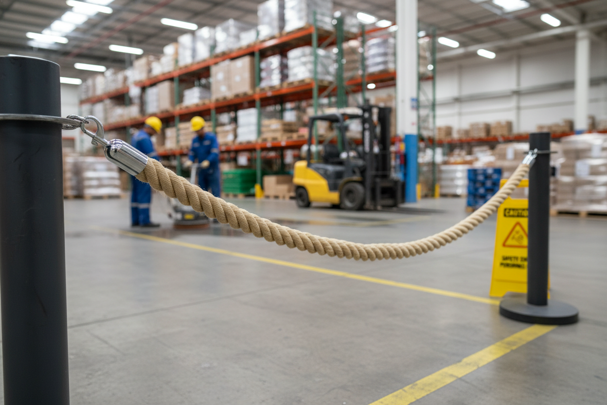 Premium Hemp-Look Queue Management Rope with Snap-Ends, Custom Lengths from 1-5 Meters, Durable Spleitex Material