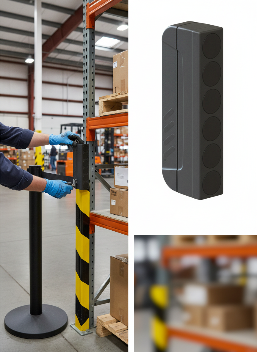 Premium Magnetic Belt End Attachment for Retractable Belt Systems - Quick Setup and Secure Retention