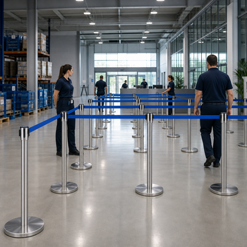 Belt Stanchion Set with 2m Blue Belt for Event Management (Pack of 20)