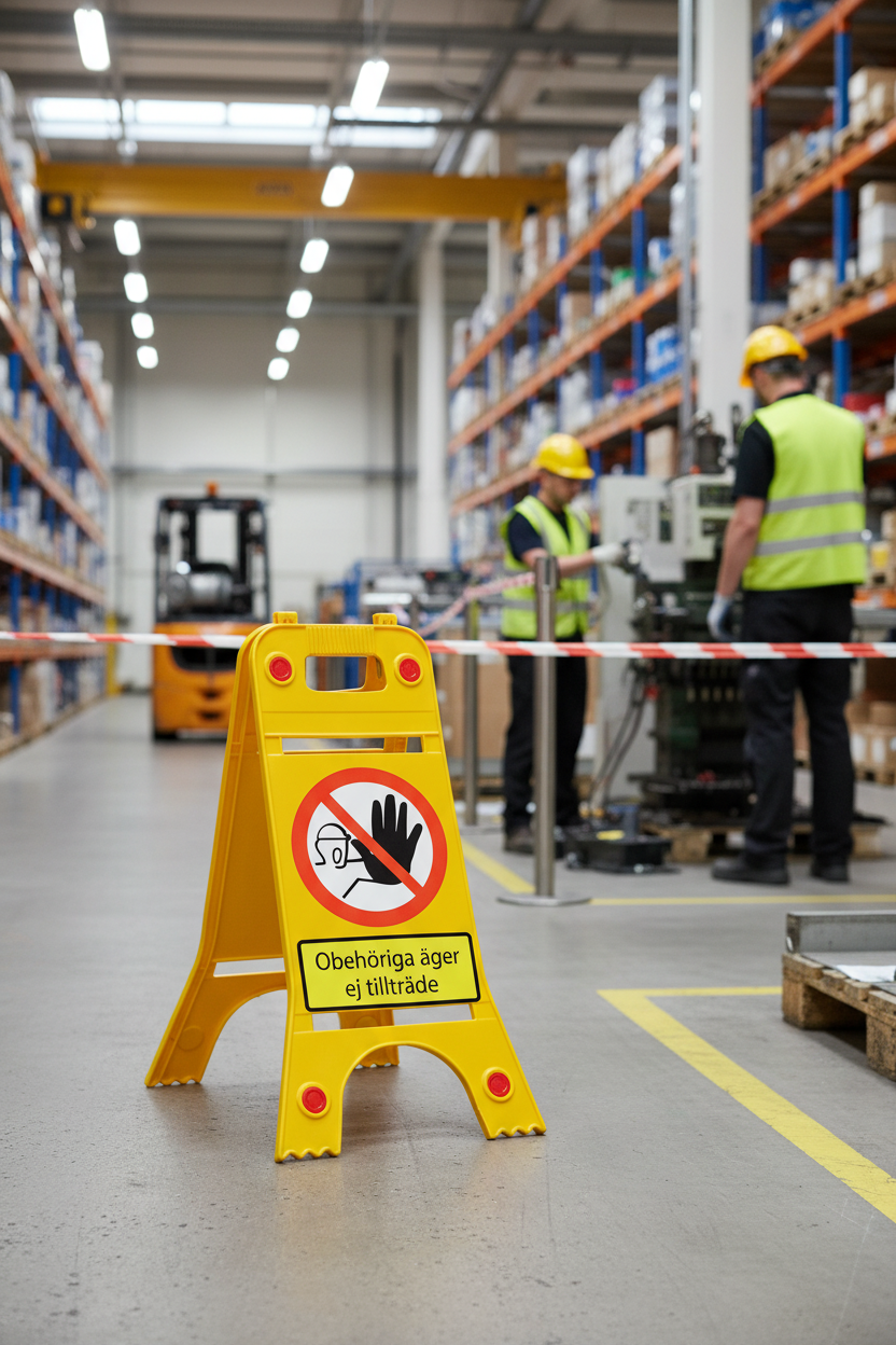 Premium Floor Standing Sign for Unauthorized Access Prevention - Durable and Visible Warning with Reflectors
