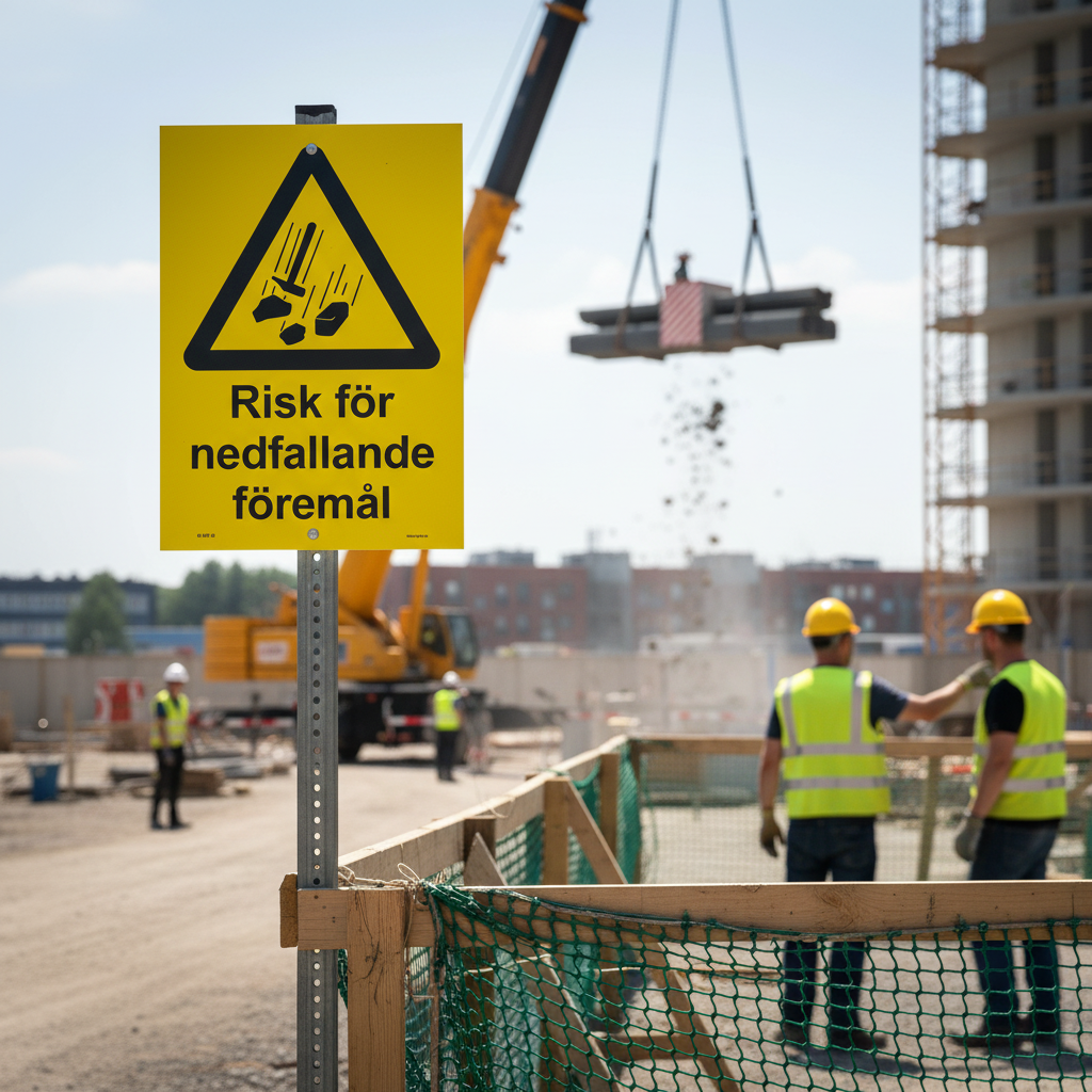 Premium Warning Sign for Falling Objects - Durable PVC and Aluminum Options with Easy Mounting Solutions