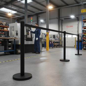 Professional Heavy Duty Barrier Stanchion with 5m Retractable Belt and Steel Base for Effective Crowd Control