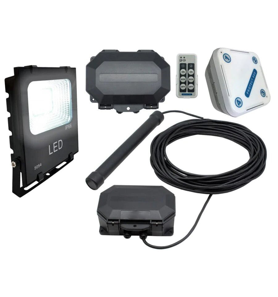 Flood Light Long Range Wireless Driveway Metal Detecting Alarm with Outdoor & Indoor Receiver