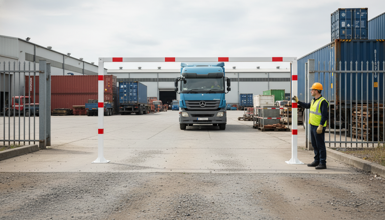 Premium Fixed Height Restriction Barrier 3000–6000 mm - Hot-Dip Galvanized Steel with Reflective Stripes for Enhanced Visibility