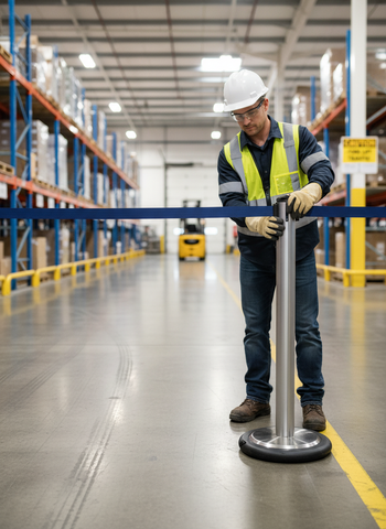 Premium Rollable Stanchion with 2.3m Belt - Heavy Duty Aluminum Construction for Easy Mobility and Versatile Use