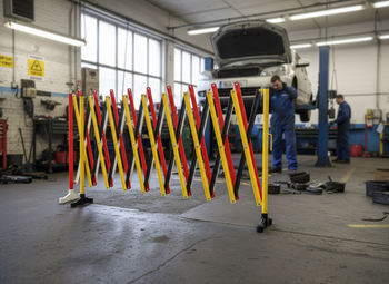 Premium Expanding Barrier with Base - Flexible 3m Long Solution for Temporary Safety in Warehouses and Shops