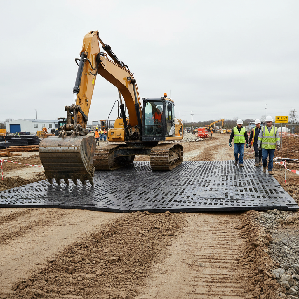 Professional Heavy Duty Ground Mat for Access and Roadway - 150t Load Capacity, 4090x2030x47mm... - side view | Barriers Co