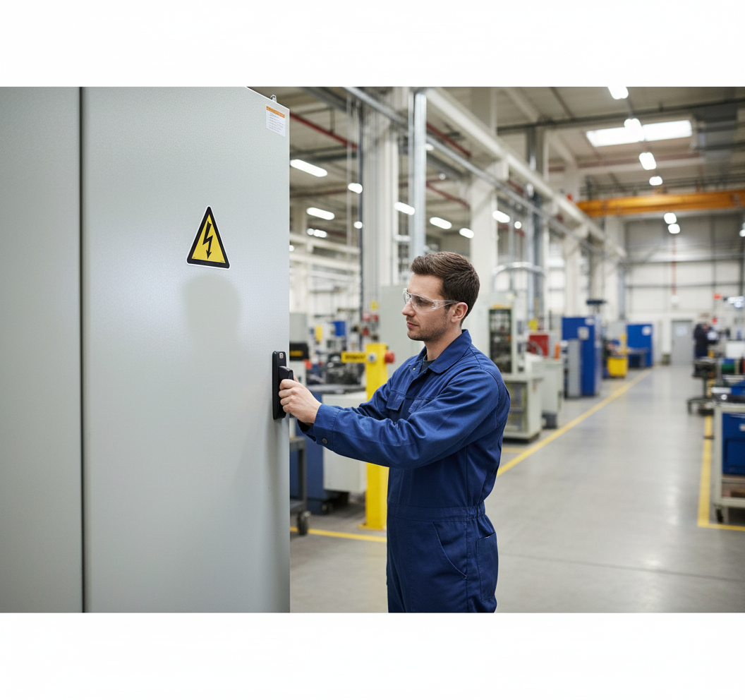 Professional Self-Adhesive Warning Sign for Electrical Voltage - Durable PVC, Plastic, Aluminium, and Magnet Options in Various Sizes