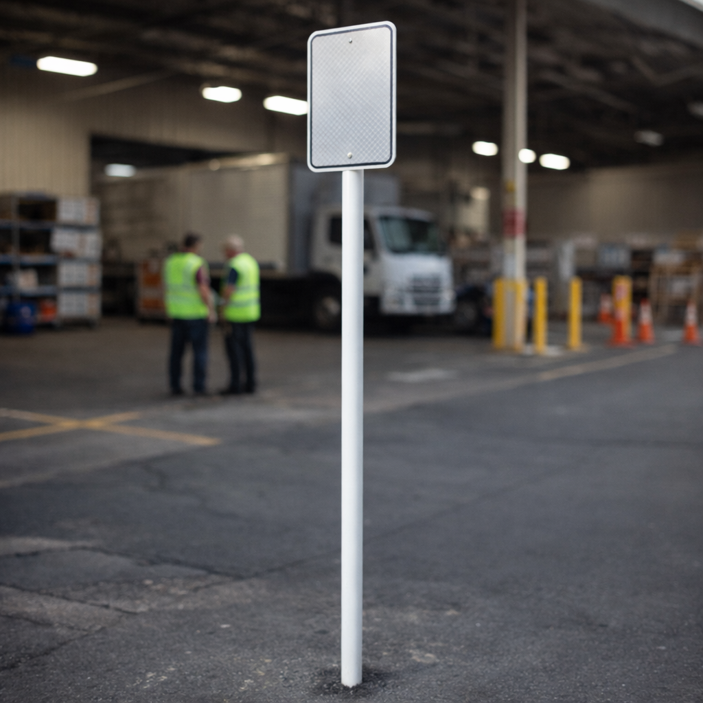 Traffic Sign Post – 3.6m PVC Coated Steel – Road Signage