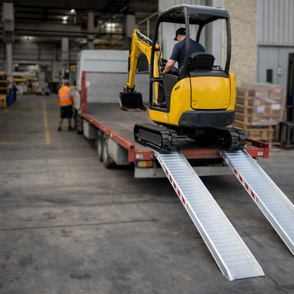 Aluminium Loading Ramps – 4000x360mm – 3435kg Capacity – Plant & Digger Use