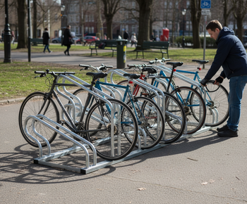 Premium Tiered Bike Rack with 6 Spaces - Space-Saving Galvanised Design for Efficient Bicycle Storage