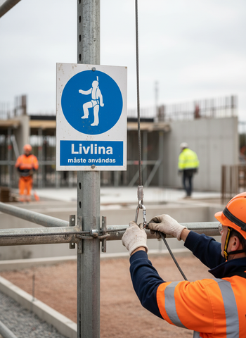 Premium Safety Sign: Mandatory Lifeline Usage in Various Materials and Sizes for Clear Workplace Safety
