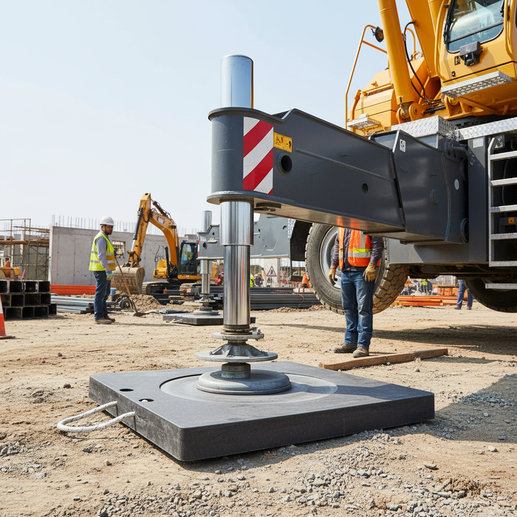 Premium Polyethylene Outrigger Pads with Handle - Heavy Duty Load Distribution for Equipment... - side view | Barriers Co