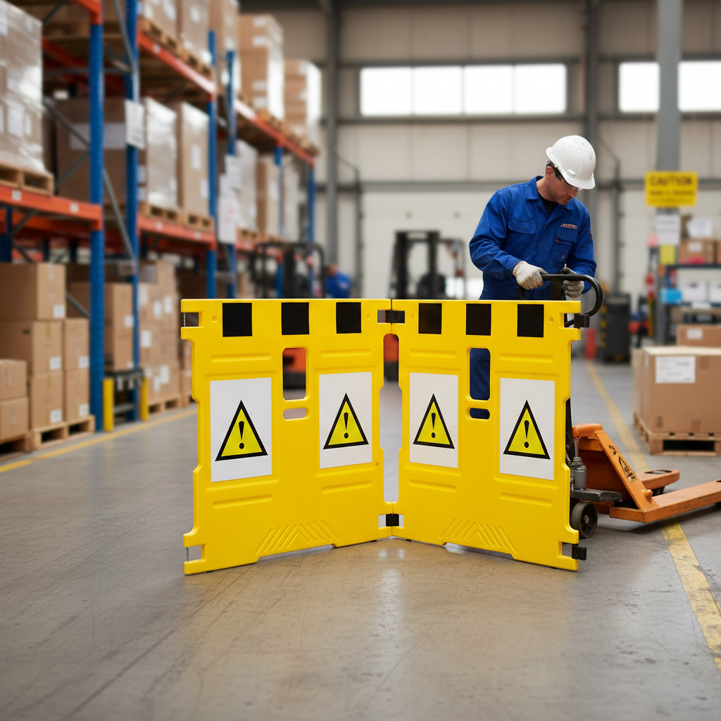 Professional Heavy Duty Maintenance Folding Barrier with Caution Signs - 1100mm x 1100mm, Durable Plastic... | Barriers Co