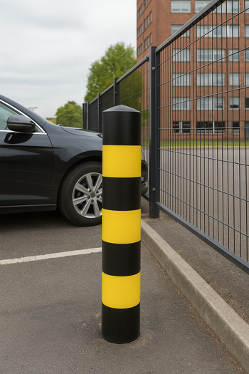1500mm High-Visibility Safety Bollard – Black & Yellow Impact Protection Post (114mm–219mm Diameter)