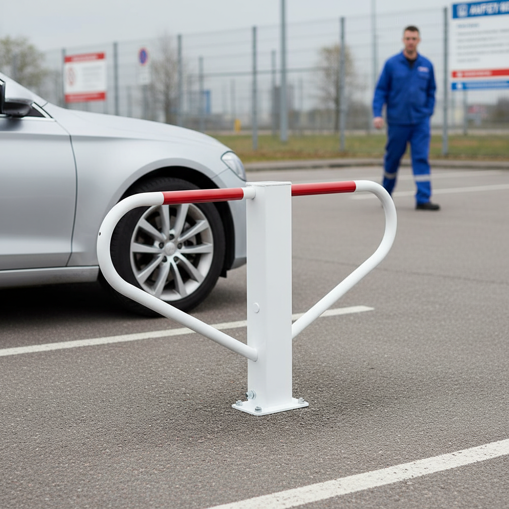 Premium Foldable Car Park Barrier with Secure Lock and Durable Finish for Enhanced Parking Control