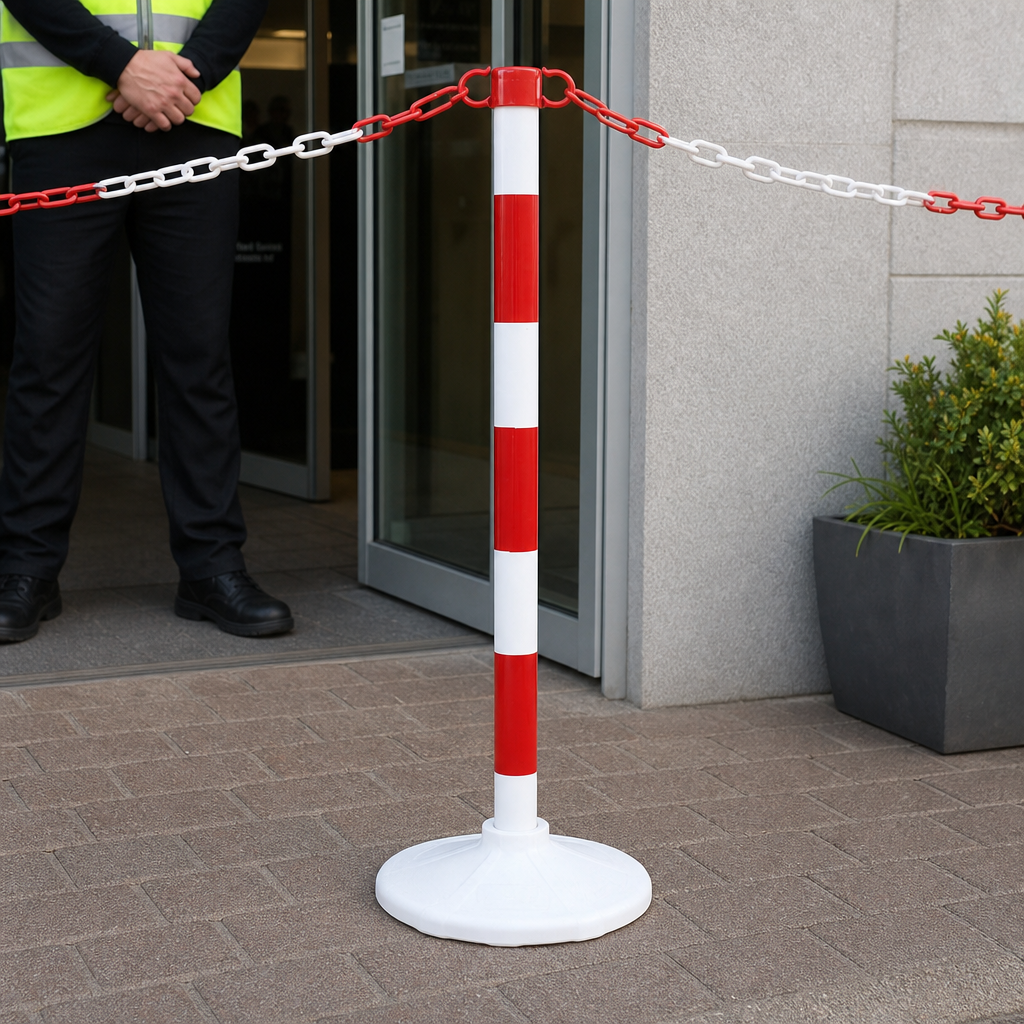 Post & Chain Support Post for Crowd Control (Base Optional)