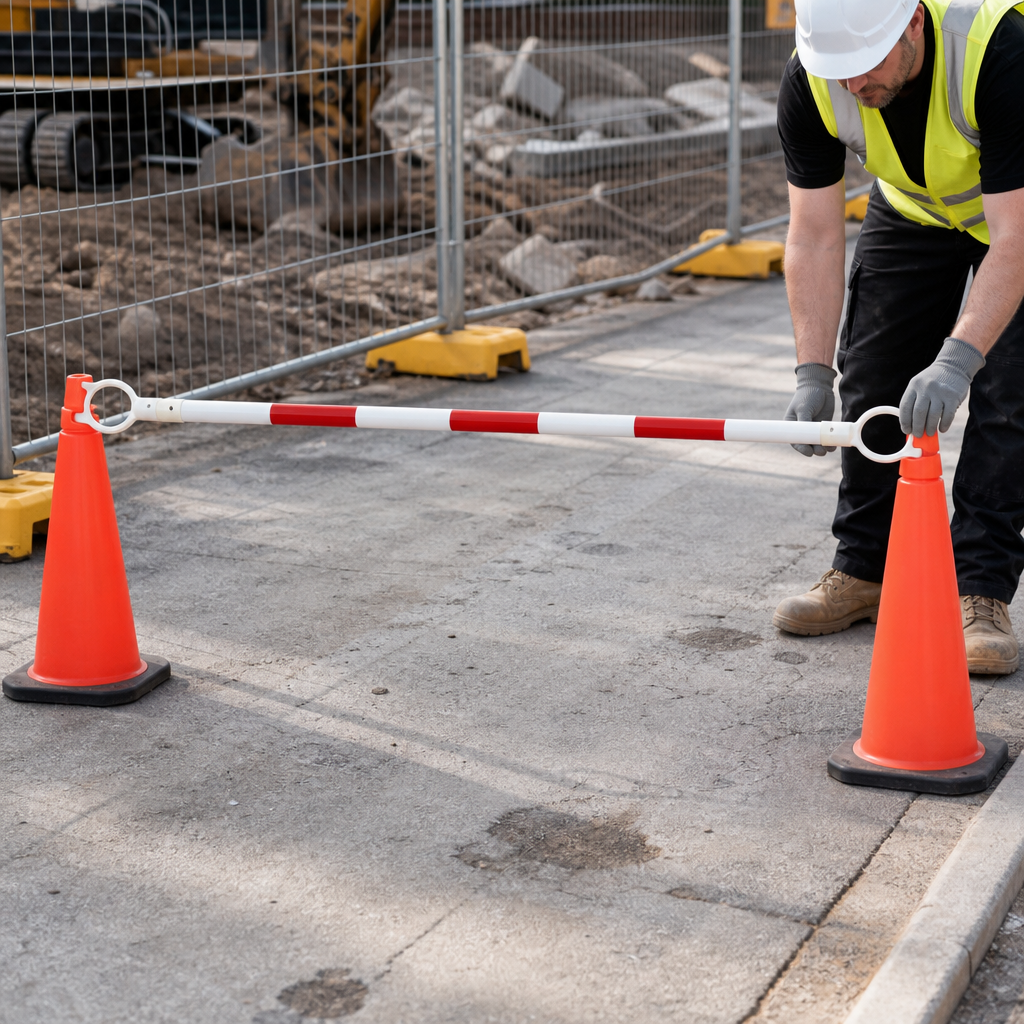 Economy Retractable Cone Barrier for Construction Sites
