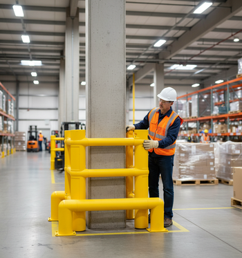 Premium Universal Column Protector for 200-700 mm Columns - Flexible Impact Absorption System for Warehouses and Parking Facilities