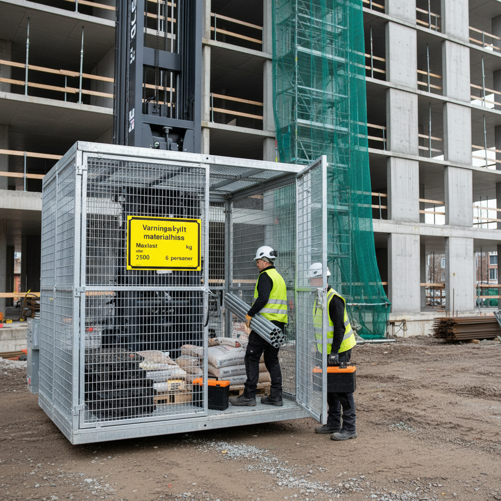 Premium Warning Sign for Personnel and Material Lift - Self-Adhesive, Plastic, Magnetic, and Aluminum Options Available