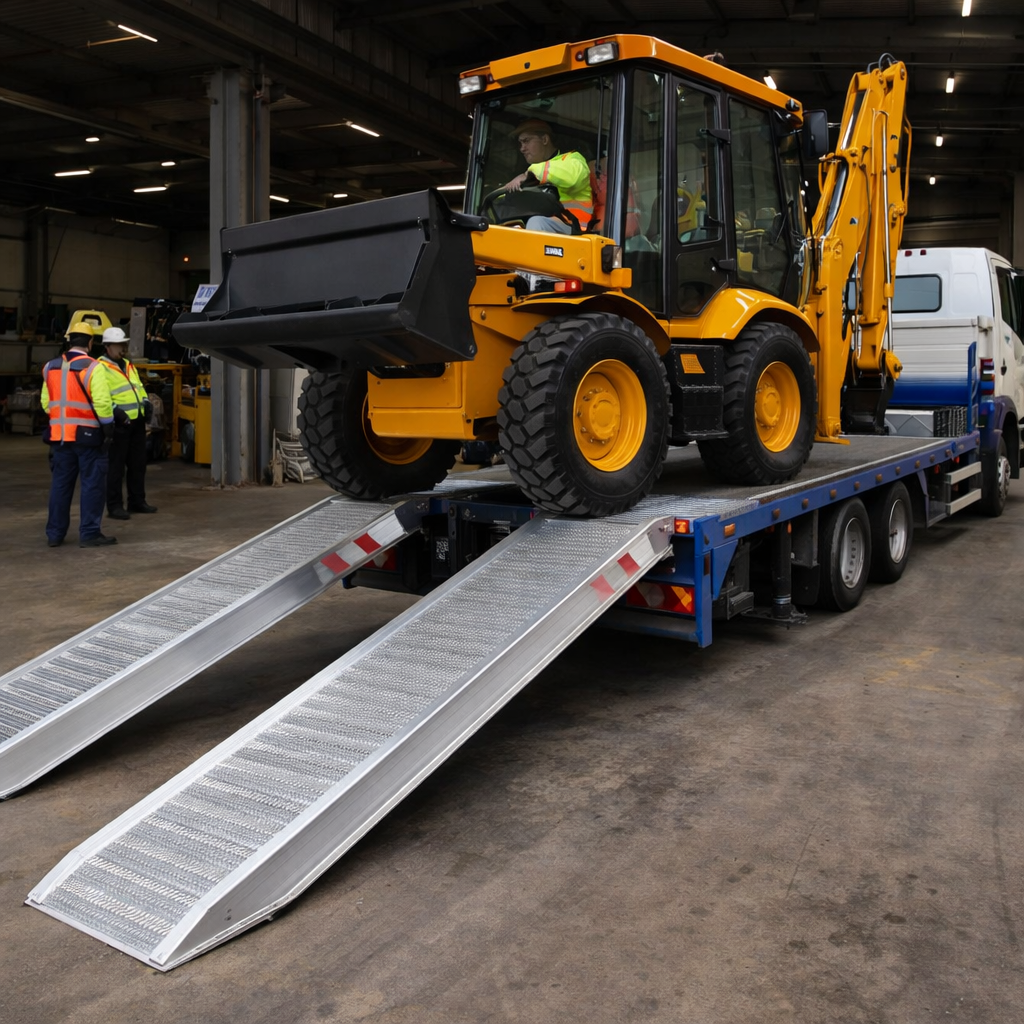 Extra Wide Aluminium Loading Ramps – Black – 8430kg Capacity – Industrial Use