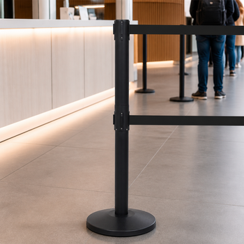 Belt Barrier System with Dual Belts 3.4m x 50mm for Indoor Queue Control