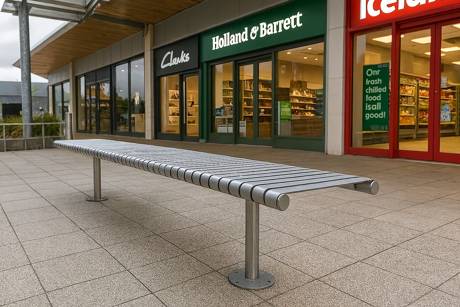 1750mm Duraforgix Steel Bench – Heavy-Duty Outdoor Seating for Schools, Parks & Commercial Spaces 3
