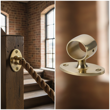 Premium 36mm Bar Bracket for Bannister Ropes - Indoor Use with Strong Finish Options
